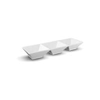 International Tableware, Inc Bright White 9in x 9in Porcelain 3 Compartment Bowl Platter - FA3-9 
