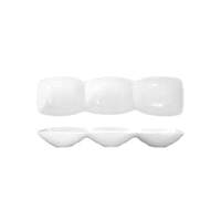 International Tableware, Inc Bright White 18-1/2" Porcelain 3 Compartment Bowl Platter - FA3-185