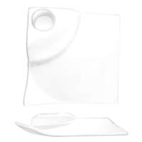 International Tableware, Inc Elite Bright White 12in x 12in Porcelain Party Plate with Well - EL-1200 