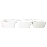 International Tableware, Inc Elite Bright White 13x4-1/4 Porcelain 3 Bowl Dish - 1/2dz - EL-333 