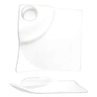 International Tableware, Inc Elite Bright White 8inx8in Porcelain Party Plate w/Round Well - EL-800 