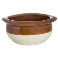 International Tableware, Inc American White/Caramel 12oz Stoneware-Ceramic Soup Crock - OSC-15 