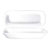 International Tableware, Inc Quad European White 10in x 4in Porcelain Dish - QP-114 