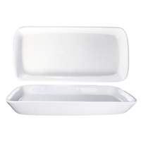 International Tableware, Inc Quad European White 13inx6-1/8in Porcelain Rectangular Platter - QP-1200 