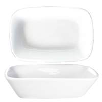 International Tableware, Inc Quad European White 6in x 4in Porcelain Dish - QP-64 