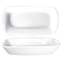 International Tableware, Inc Quad European White 8in x 4in Porcelain Rectangular Dish - QP-84 