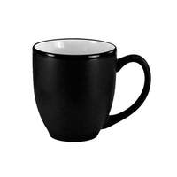 International Tableware, Inc Hilo Black/White 15 oz Porcelain Bistro Cup - 81376-02/05MF-05C