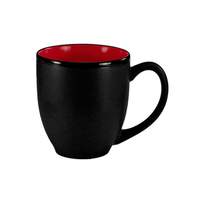 International Tableware, Inc Hilo Black/Red 15 oz Porcelain Bistro Cup - 81376-2904/05MF-05C