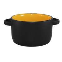 International Tableware, Inc Hilo Black/Yellow 12-1/2oz Porcelain Bistro Soup Bowl - 83567-2900/05MF-05C 