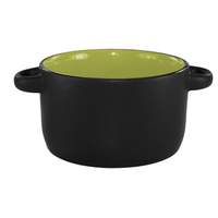 International Tableware, Inc Hilo Black/Rye Green 12.5 oz Porcelain Soup Bowl - 1 Doz - 83567-2902/05MF-05C