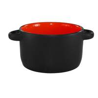International Tableware, Inc Hilo Black/Red 12-1/2oz Porcelain Bistro Soup Bowl - 83567-2904/05MF-05C 