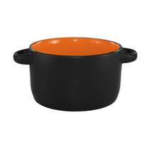 International Tableware, Inc Hilo Black/Orange 12-1/2 oz Porcelain Bistro Soup Bowl - 83567-2956/05MF-05C