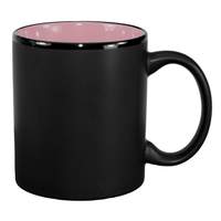 International Tableware, Inc Hilo Black/Pink 11oz Porcelain Mug - 87168-26/05MF-05C 