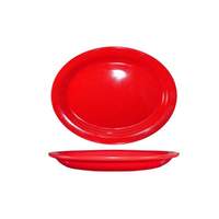 International Tableware, Inc Cancun Crimson Red 11-1/2in x 8-1/4in Ceramic Oval Platter - CA-13-CR 