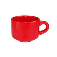 International Tableware, Inc Cancun Crimson Red 7-1/2oz Ceramic Stackable Cup - CA-23-CR 