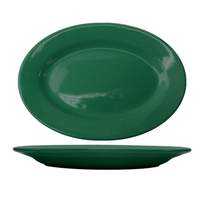 International Tableware, Inc Cancun Green 15-1/2" x 10-1/2" Ceramic Platter - CA-51-G
