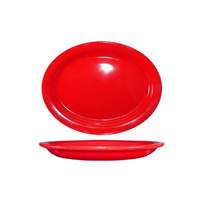 International Tableware, Inc Cancun Crimson Red 13-1/4in x 10-3/8in Ceramic Oval Platter - CAN-14-CR 
