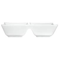 International Tableware, Inc Elite European White 4-1/4in x 2in Porcelain 2 Comp Sauce Dish - EL-202 