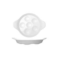 International Tableware, Inc Bright White 8-1/4in Diameter Porcelain 6 Hole Escargot Dish - ESC-85 