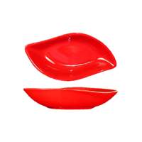 International Tableware, Inc Crimson Red 2-1/2oz Ceramic Leaf Shaped Fruit Dish - FAW-5-CR 