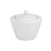 International Tableware, Inc Rhapsody Bright White 8oz Porcelain Sugar Bowl - RA-61 