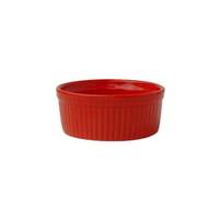 International Tableware, Inc Cancun Crimson Red 4oz Ceramic Fluted Ramekin - RAMF-4-CR 