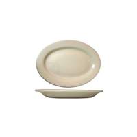 International Tableware, Inc Roma American White 9-3/8" x 6-5/16" Ceramic Platter - RO-34