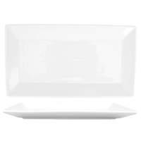 International Tableware, Inc Slope Bright White 13-1/8"x7" Porcelain Rectangular Platter - SP-14