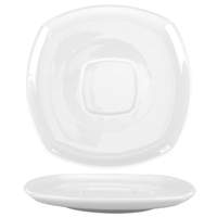 International Tableware, Inc Slope Bright White 6-1/4in Square Porcelain Saucer - SP-2 