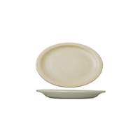 International Tableware, Inc Valencia American White 9-3/4" x 7" Ceramic Platter - VA-12