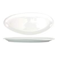 International Tableware, Inc Vale White 14-1/2in x 6-1/2in Organic Oval Porcelain Platter - VL-14 