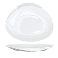International Tableware, Inc Vale White 12in x 10-1/4in Organic Round Porcelain Plate - VL-21 
