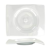 International Tableware, Inc Vale White 5in x 4in Porcelain Organic Rectangle A.D. Saucer - VL-36 