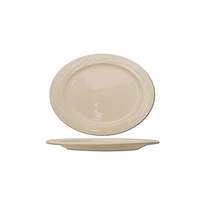 International Tableware, Inc York American White 13" x 9-3/8" Ceramic Platter - 1 Dz - Y-14