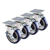 Krowne Metal Series 4in x 4in Plate Caster - 5in Diamter Wheels - 30-107S 