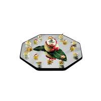 Lakeside 28in Octagonal Rimless Mirror Tray with Black Vinyl Edges - 281 