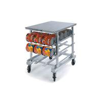 Lakeside Welded Aluminum Counter Height Mobile Can Storage Rack - 338 
