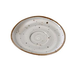 Yanco China Lyon Brown Speckled Glazed Porcelain 6.5"L Freeform Saucer - LY-002 