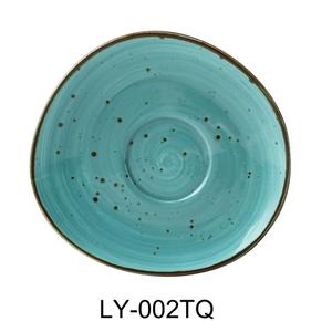 Yanco China Lyon Turquoise Glazed Porcelain 6.5"L Freeform Saucer - LY-002TQ 