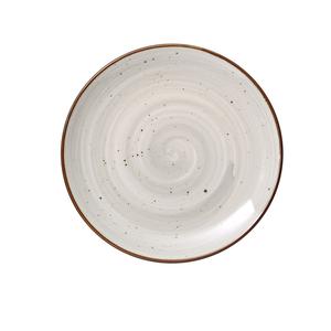 Yanco China Lyon Brown Speckled Glazed Porcelain 12.25" Coupe Plate - LY-1112