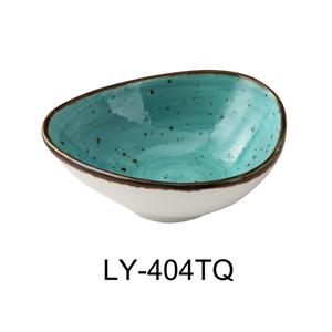 Yanco China Lyon Turquoise Glazed Porcelain 5oz Triangular Sauce Bowl - LY-404TQ 