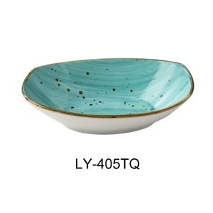 Yanco China Lyon Turquoise Speckled Glazed Porcelain 5oz 5.5"Oval Bowl - LY-405TQ 