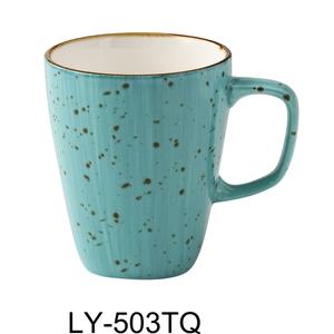 Yanco China Lyon Turquoise Speckled Glazed Porcelain 10 oz.Mug w/ Handle - LY-503TQ