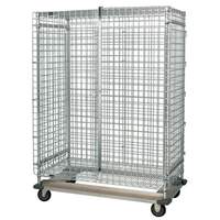 Quantum Food Service 36x24x70 Chrome Plated Mobile Security Unit with Dolly Base - MD2436-70SEC 