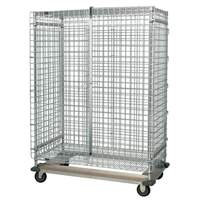 Quantum Food Service 48x24x70 Chrome Plated Mobile Security Unit w/ Dolly Base - MD2448-70SEC