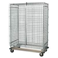 Quantum Food Service 60x24x70 Chrome Plated Mobile Security Unit w/ Dolly Base - MD2460-70SEC