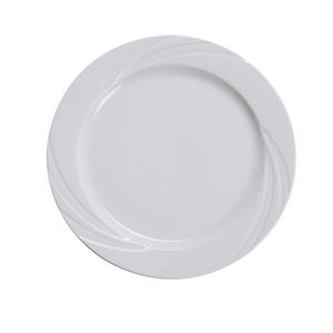 Yanco China Miami Bone White Porcelain 11.25in dia. Embossed Plate- 1dz - MM-20 