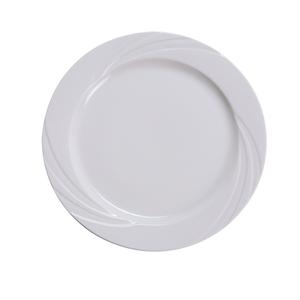 Yanco China Miami Bone White Porcelain 12" dia. Embossed Plate - 1 Doz - MM-21
