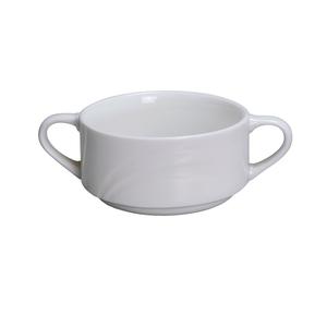 Yanco China Miami Bone White Porcelain 6 oz. Embossed Bouillon Cup 3 Doz - MM-46