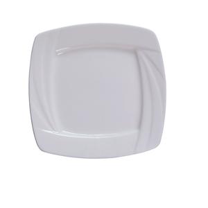 Yanco China Miami Bone White Porcelain 8" x 8" Embossed Plate - 3 Doz - MM-8-SQ